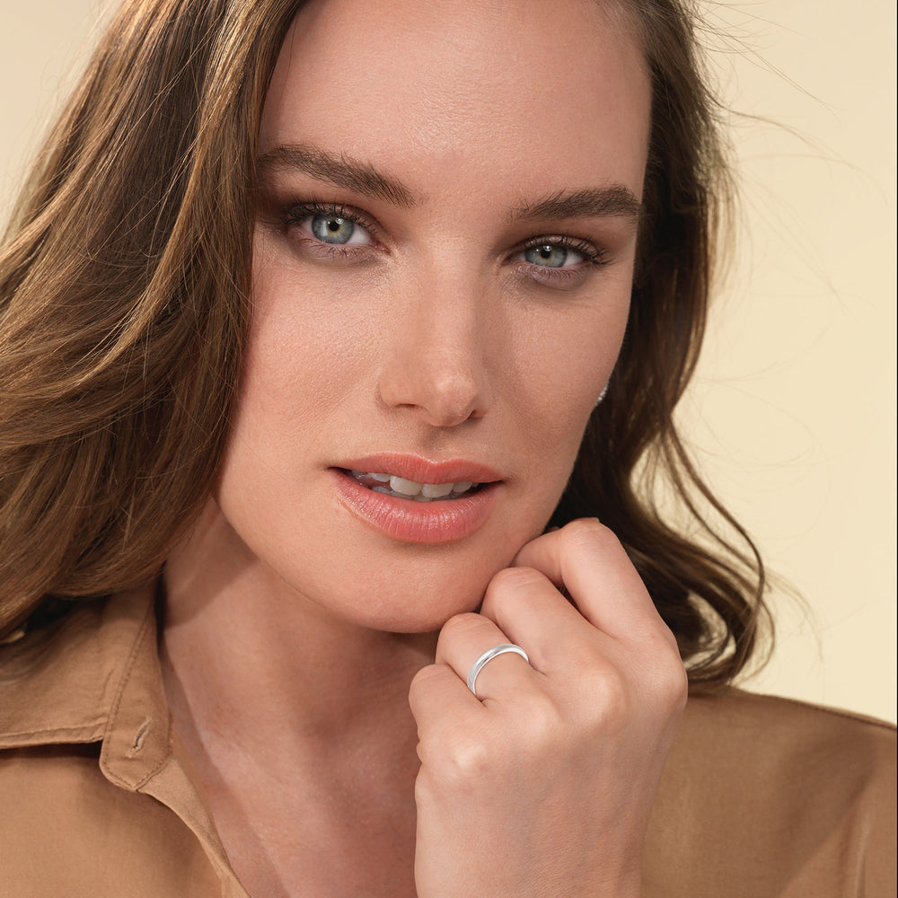 Women's Low Dome Comfort Fit Band with 14KT Yellow Gold / 3 Cut Diamond in 14KT Yellow Gold / 3 view 3
