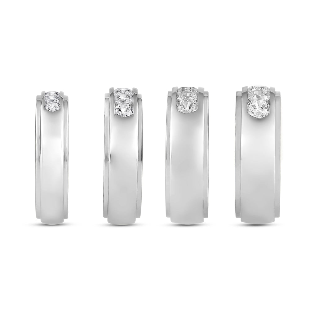 Dome Profile Five Stone Channel Set Band with Jan Cut Diamond in 14KT White Gold / Lab / 02 view 5
