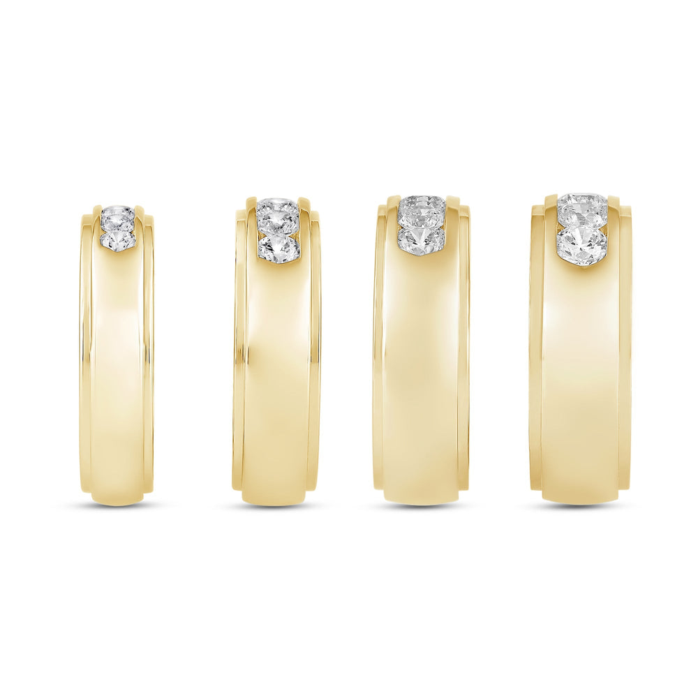 Dome Profile Five Stone Channel Set Band with Jan Cut Diamond in 14KT Yellow Gold / Lab / 02 view 5
