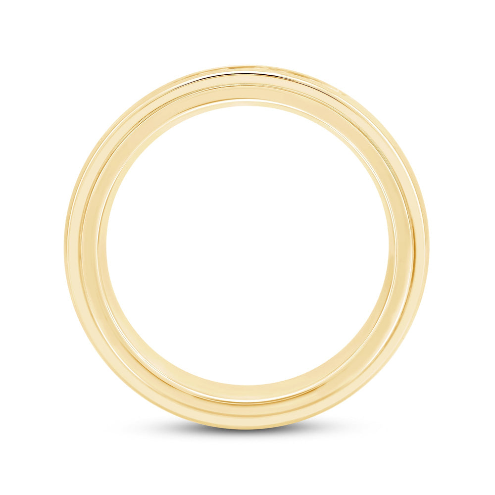 Dome Profile Five Stone Channel Set Band with 14KT Yellow Gold / Lab / 1 Cut Diamond in 14KT Yellow Gold / Lab / 1 view 3
