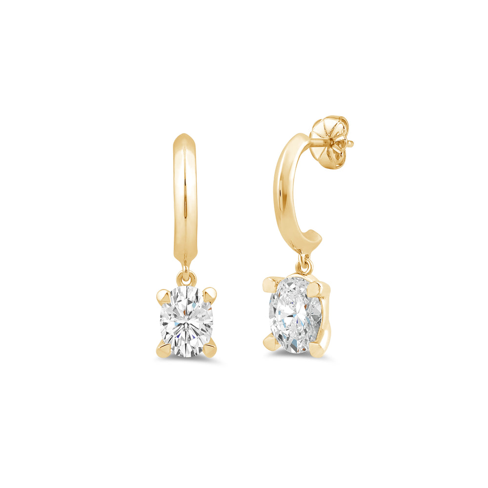 The Drop Oval Set with 14KT Yellow Gold / Lab / 2 1/2 Cut Diamond in 14KT Yellow Gold / Lab / 2 1/2 view 4
