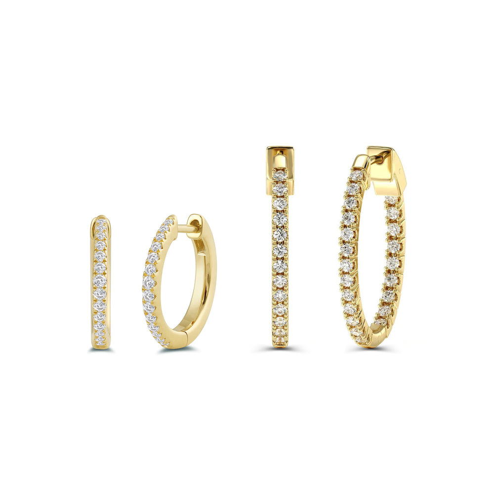 The Hoop Stacker Set with 14KT Yellow Gold / Lab / 1 1/5 Cut Diamond in 14KT Yellow Gold / Lab / 1 1/5 view 1
