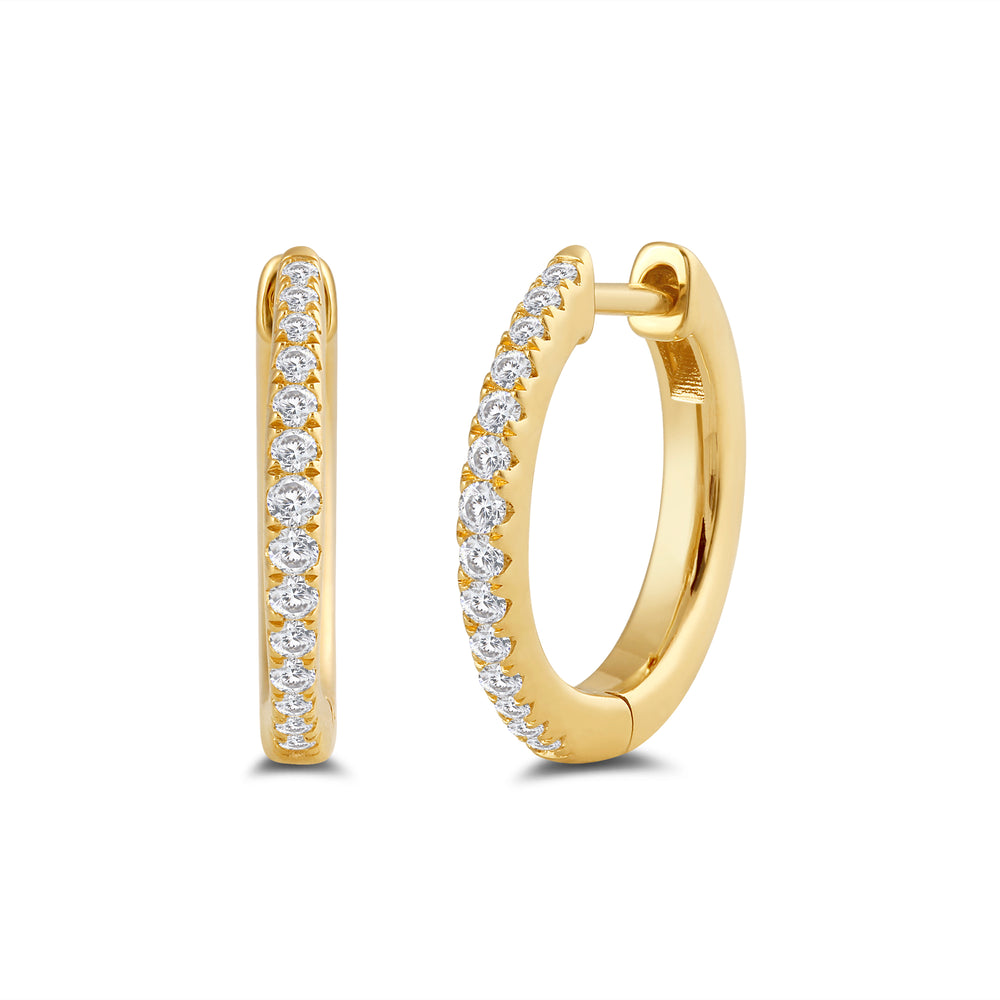 The Diamond Duo Set with 14KT Yellow Gold / Lab / 3/8 Cut Diamond in 14KT Yellow Gold / Lab / 3/8 view 3
