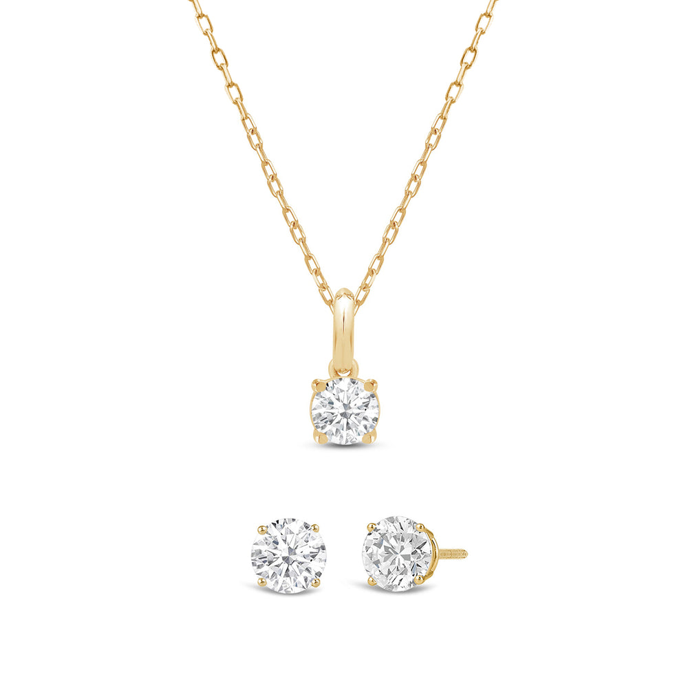 The Classic Set with 14KT Yellow Gold / Lab / 1 Cut Diamond in 14KT Yellow Gold / Lab / 1 view 1
