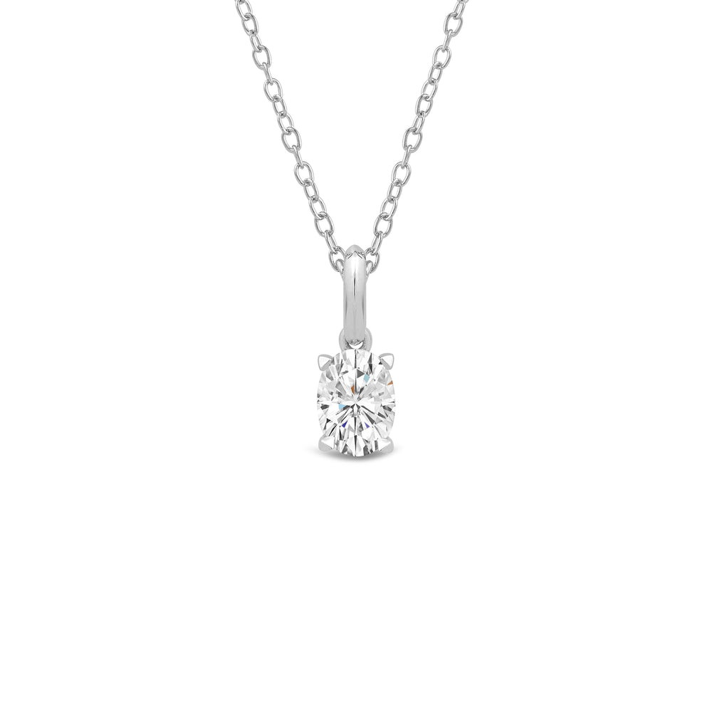The Drop Oval Set with 14KT White Gold / Lab / 2 1/2 Cut Diamond in 14KT White Gold / Lab / 2 1/2 view 3
