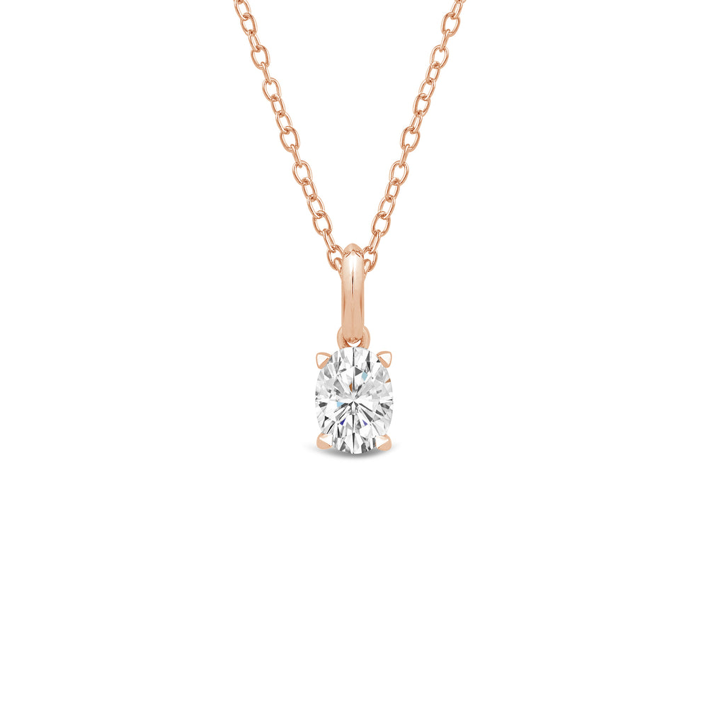 The Drop Oval Set with 14KT Rose Gold / Lab / 2 1/2 Cut Diamond in 14KT Rose Gold / Lab / 2 1/2 view 3
