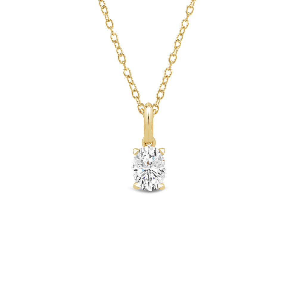 The Drop Oval Set with 14KT Yellow Gold / Lab / 2 1/2 Cut Diamond in 14KT Yellow Gold / Lab / 2 1/2 view 3
