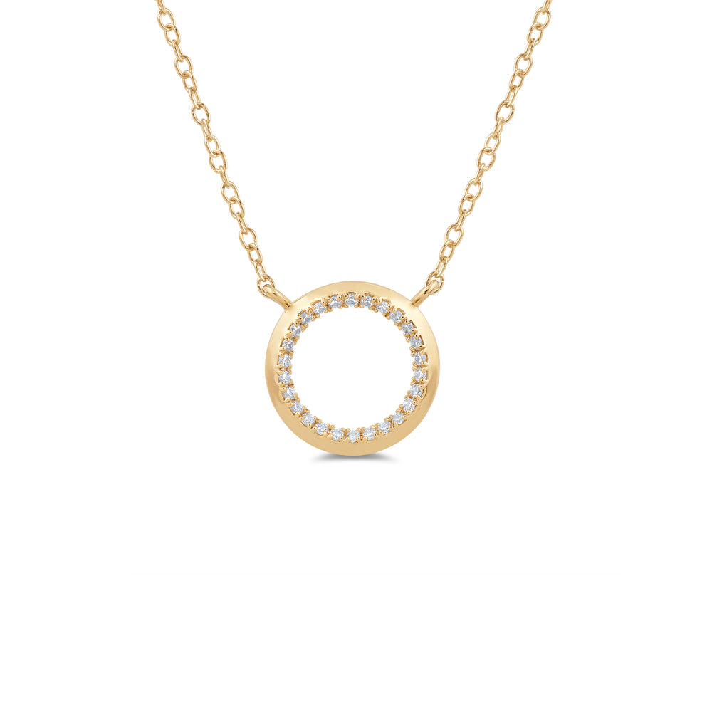 The Circle Set with 14KT Yellow Gold / Lab / 1/4 Cut Diamond in 14KT Yellow Gold / Lab / 1/4 view 3
