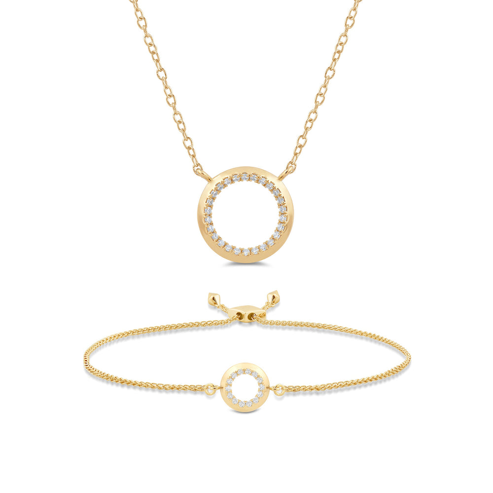 The Circle Set with 14KT Yellow Gold / Lab / 1/4 Cut Diamond in 14KT Yellow Gold / Lab / 1/4 view 1
