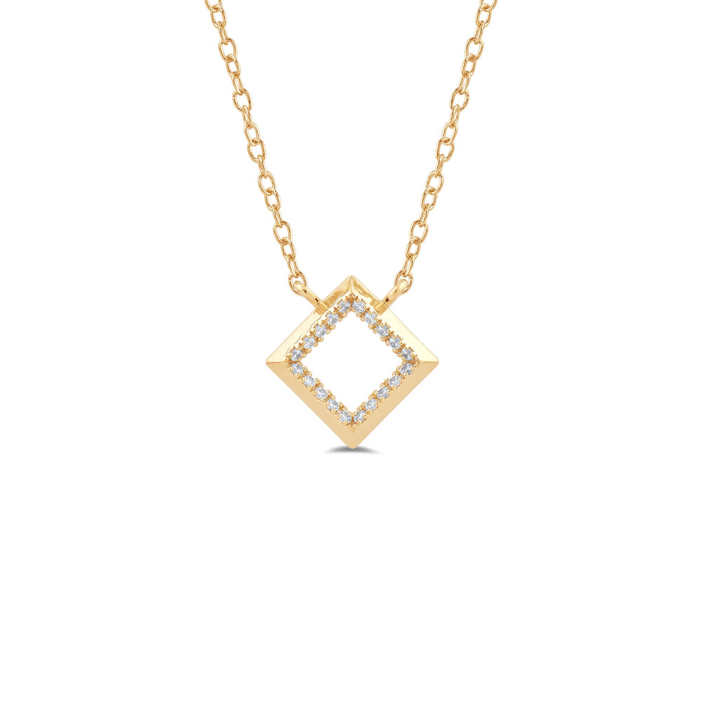 Petite Kite Geometry Necklace with 14KT Yellow Gold / Lab / 1/10 Cut Diamond in 14KT Yellow Gold / Lab / 1/10 view 1
