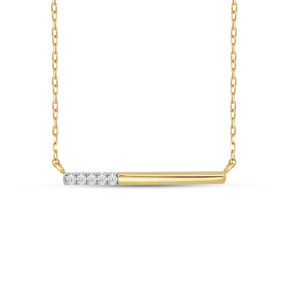 Diamond Bar Pendant with 14KT Yellow Gold / Lab / 1/20 Cut Diamond in 14KT Yellow Gold / Lab / 1/20 view 1
