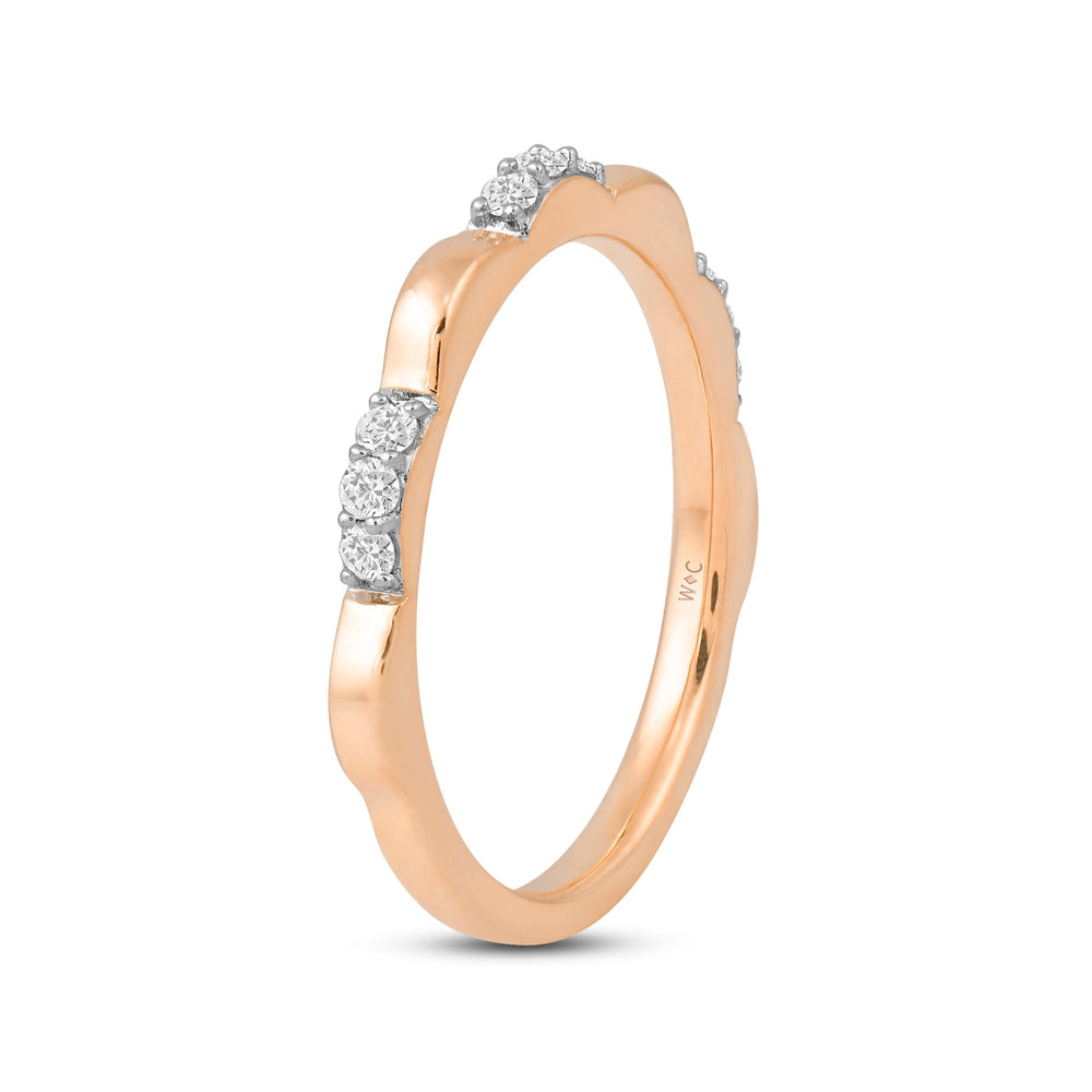 Studded Diamond Station Slim Band with Jan Cut Diamond in 14KT Rose Gold / Lab / 06 view 4
