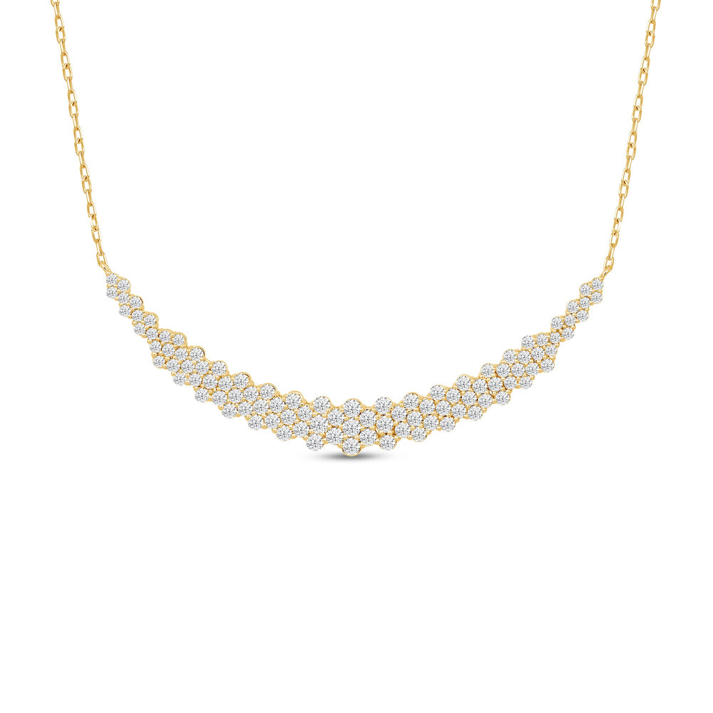 Diamond Cluster Mat Necklace with 14KT Yellow Gold / Lab / 2 Cut Diamond in 14KT Yellow Gold / Lab / 2 view 1
