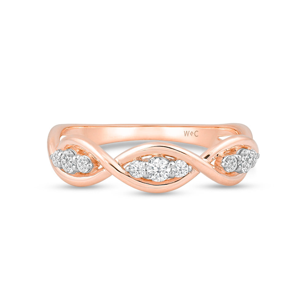 Braided Diamond Fashion Ring with Jan Cut Diamond in 14KT Rose Gold / Lab / 04 view 1
