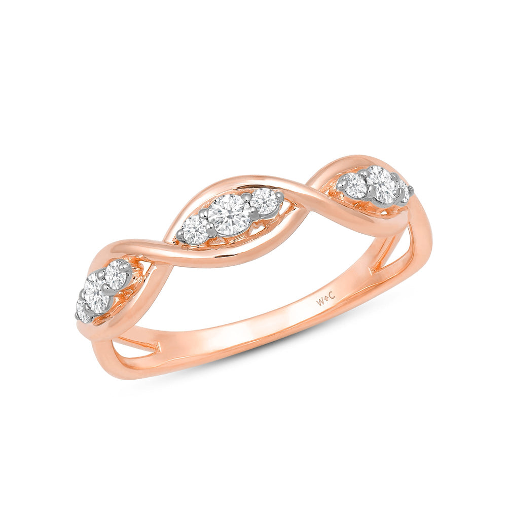 Braided Diamond Fashion Ring with Jan Cut Diamond in 14KT Rose Gold / Lab / 04 view 3

