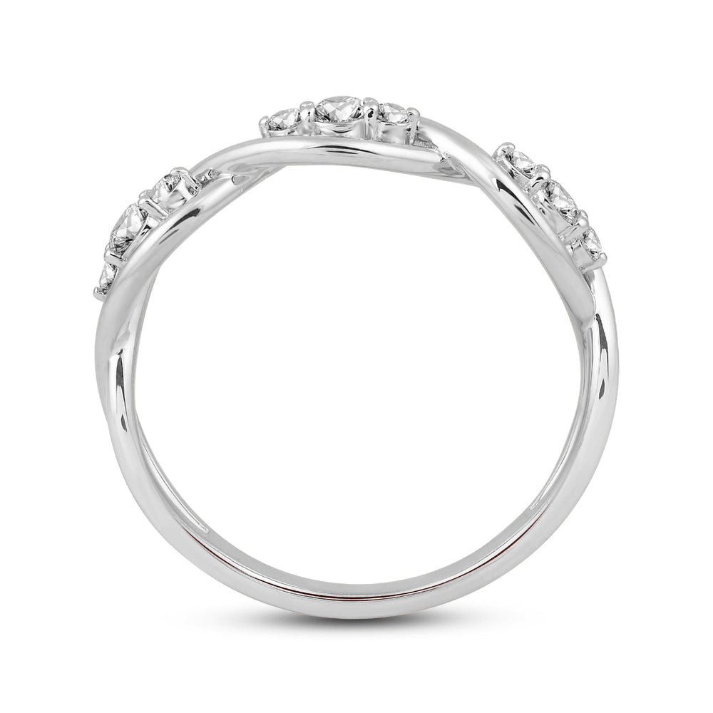 Braided Diamond Fashion Ring with Jan Cut Diamond in 14KT White Gold / Lab / 04 view 2
