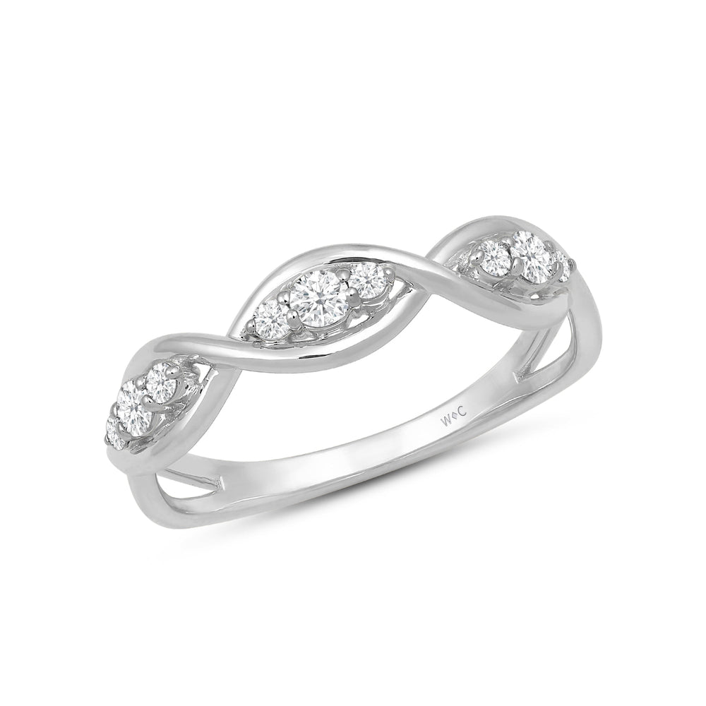 Braided Diamond Fashion Ring with Jan Cut Diamond in 14KT White Gold / Lab / 04 view 3
