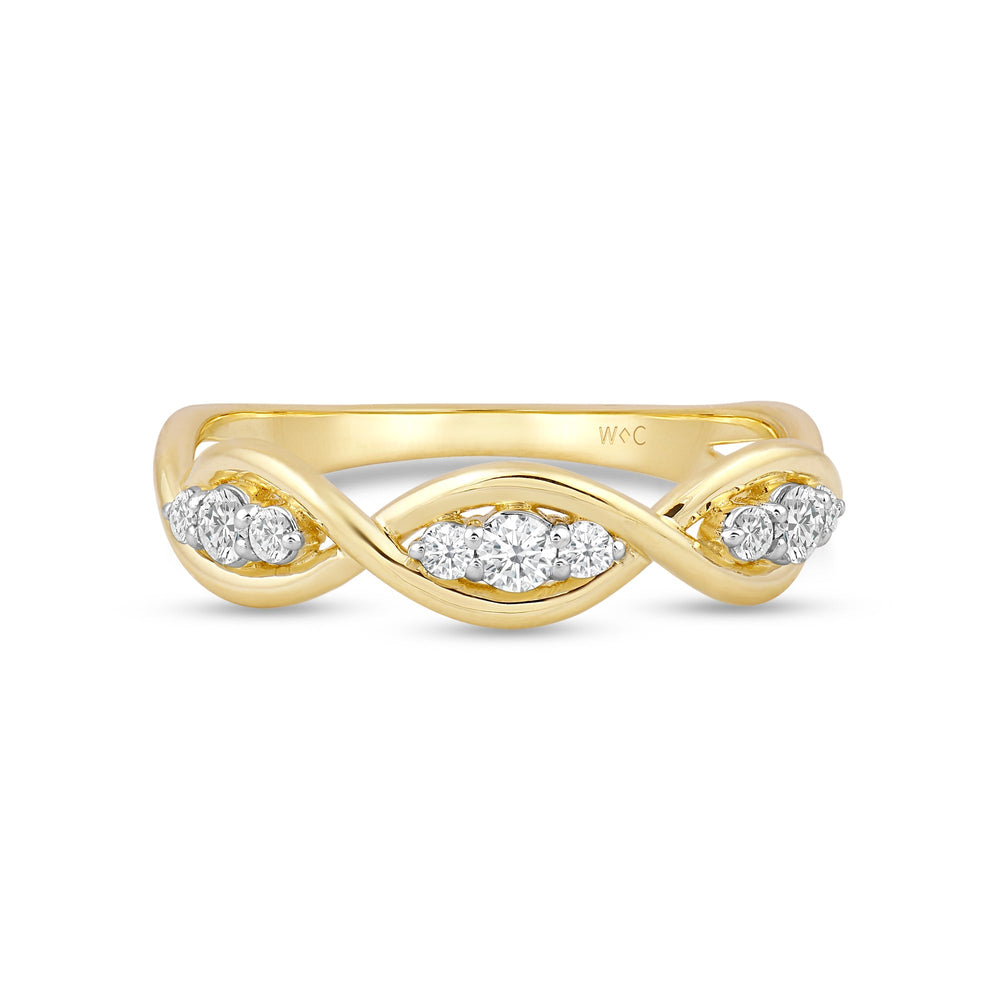 Braided Diamond Fashion Ring with Jan Cut Diamond in 14KT Yellow Gold / Lab / 04 view 1
