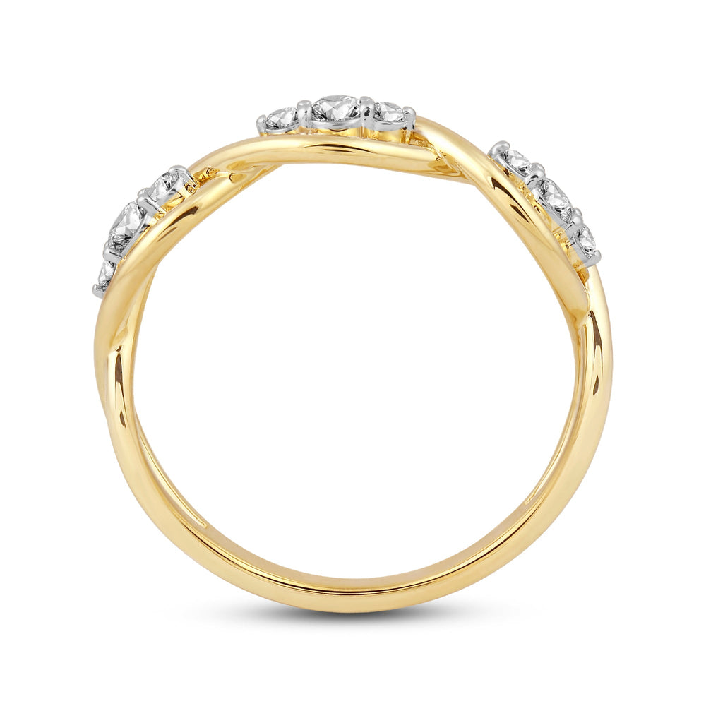 Braided Diamond Fashion Ring with Jan Cut Diamond in 14KT Yellow Gold / Lab / 04 view 2
