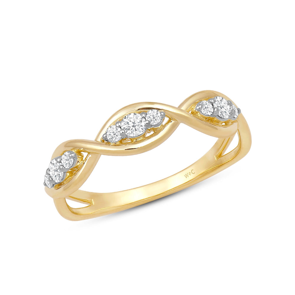 Braided Diamond Fashion Ring with Jan Cut Diamond in 14KT Yellow Gold / Lab / 04 view 3
