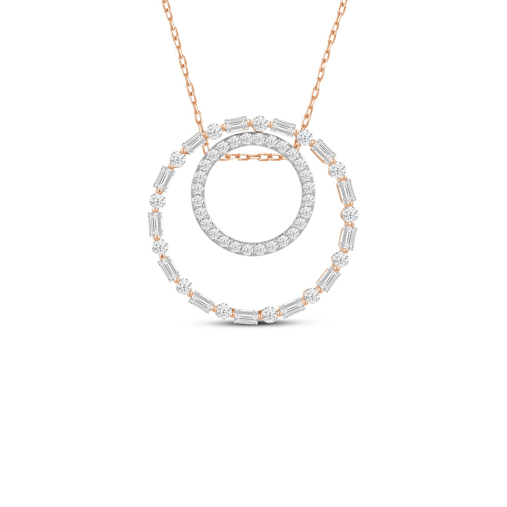 Nested Circle Diamond Pendant with 14KT Rose Gold / Lab / 1 1/2 Cut Diamond in 14KT Rose Gold / Lab / 1 1/2 view 1
