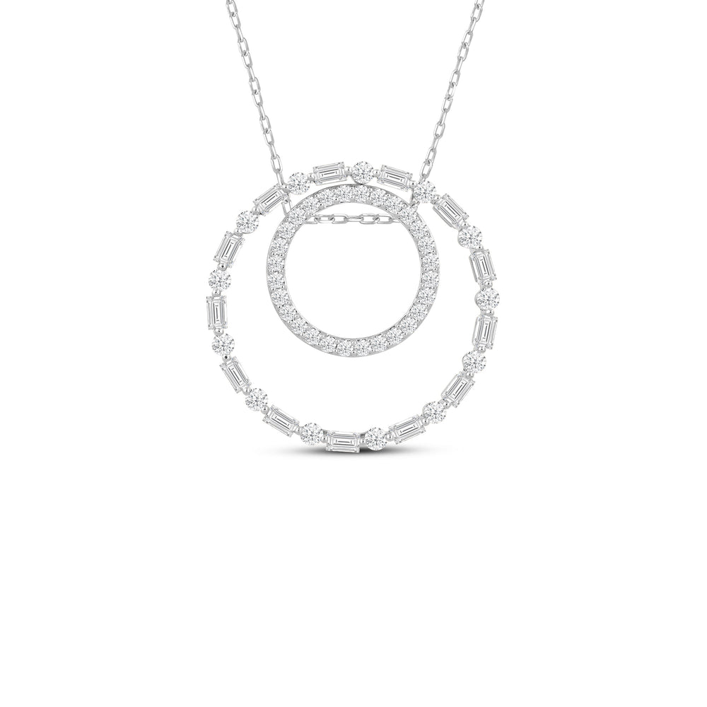 Nested Circle Diamond Pendant with 14KT White Gold / Lab / 1 1/2 Cut Diamond in 14KT White Gold / Lab / 1 1/2 view 1
