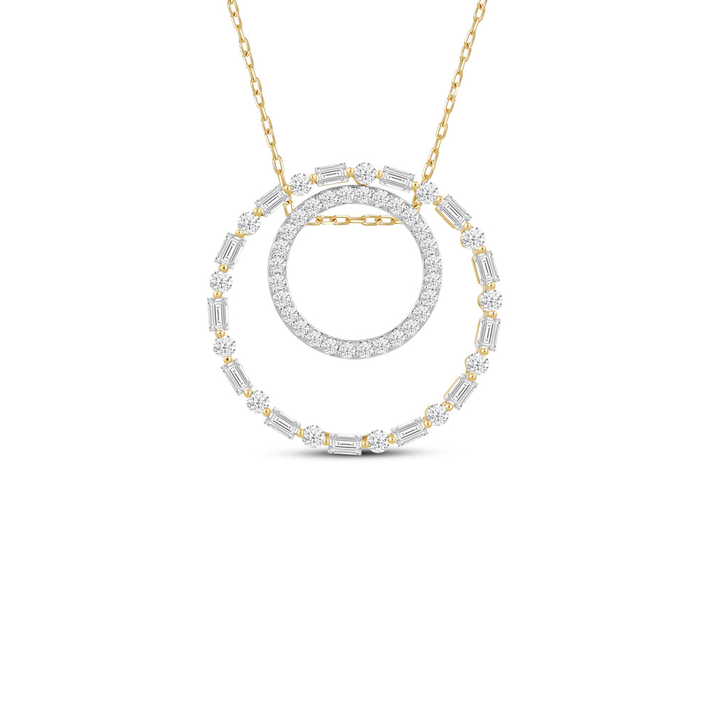Nested Circle Diamond Pendant with 14KT Yellow Gold / Lab / 1 1/2 Cut Diamond in 14KT Yellow Gold / Lab / 1 1/2 view 1
