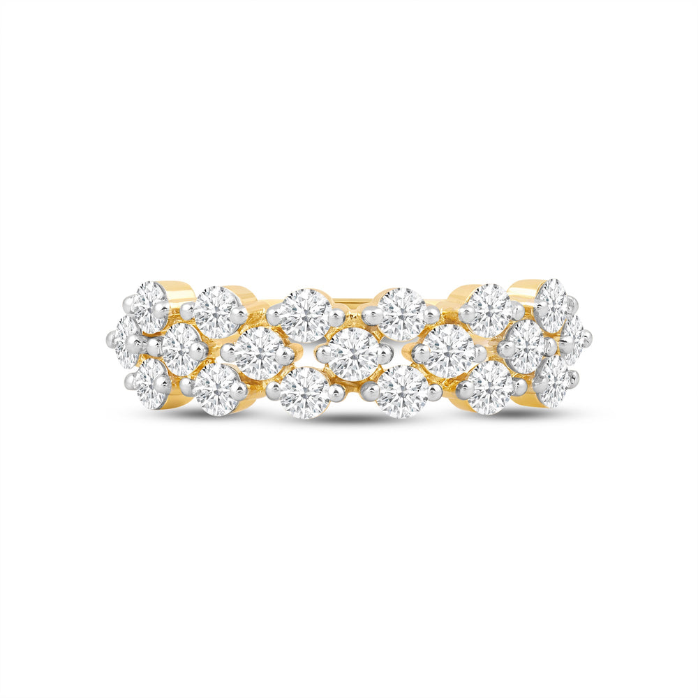 Narrow Fish Scale Diamond Cluster Ring with 14KT Yellow Gold / Lab / 1 Cut Diamond in 14KT Yellow Gold / Lab / 1 view 1
