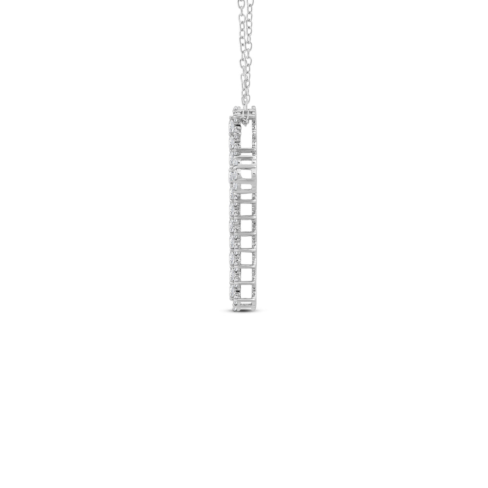 Vinatge Style Studded Big Cross Diamond Pendant with 14KT White Gold / Lab / 1 1/2 Cut Diamond in 14KT White Gold / Lab / 1 1/2 view 5
