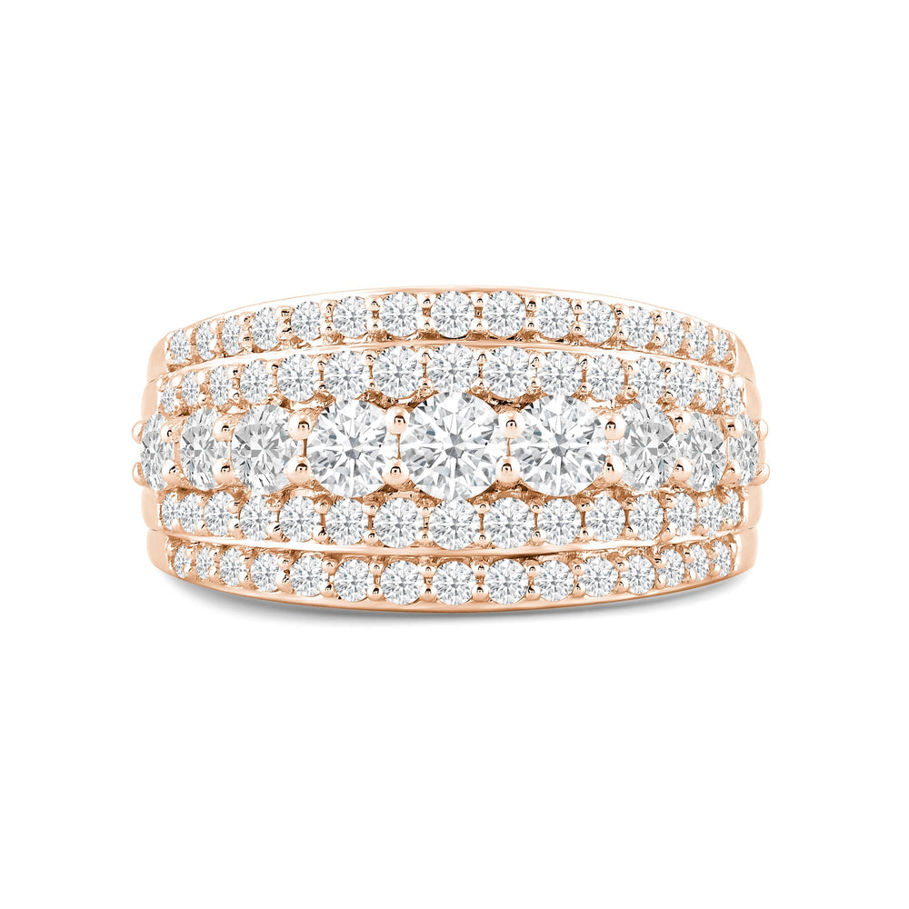 Glamour Diamond Fashion Ring with 14KT Rose Gold / Lab / 1 1/2 Cut Diamond in 14KT Rose Gold / Lab / 1 1/2 view 1
