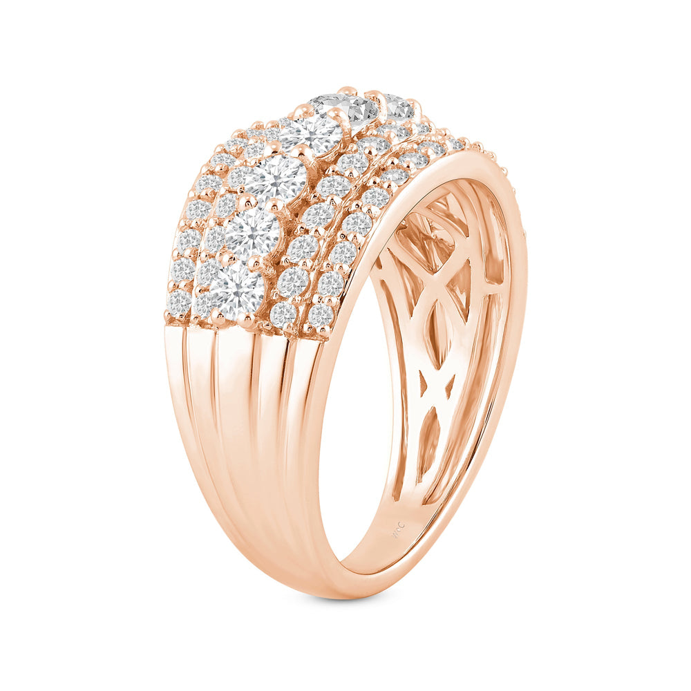 Glamour Diamond Fashion Ring with 14KT Rose Gold / Lab / 1 1/2 Cut Diamond in 14KT Rose Gold / Lab / 1 1/2 view 4
