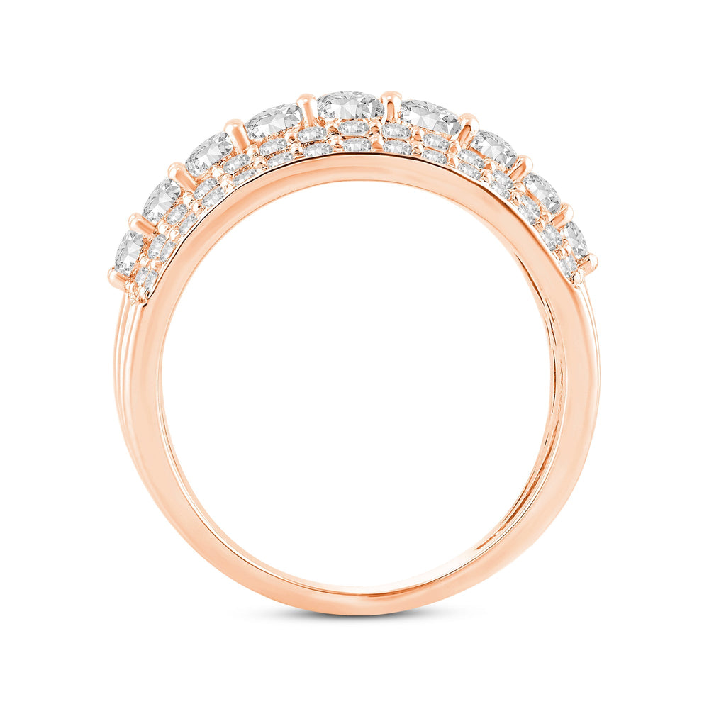 Glamour Diamond Fashion Ring with 14KT Rose Gold / Lab / 1 1/2 Cut Diamond in 14KT Rose Gold / Lab / 1 1/2 view 2
