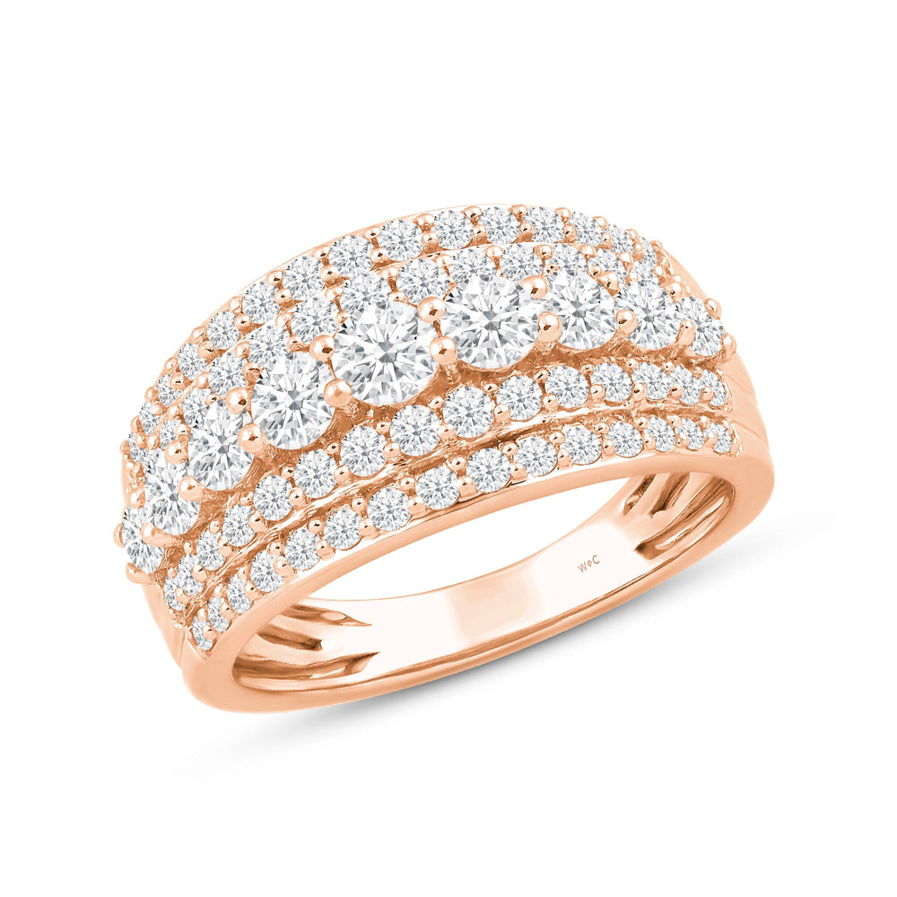 Glamour Diamond Fashion Ring with 14KT Rose Gold / Lab / 1 1/2 Cut Diamond in 14KT Rose Gold / Lab / 1 1/2 view 3
