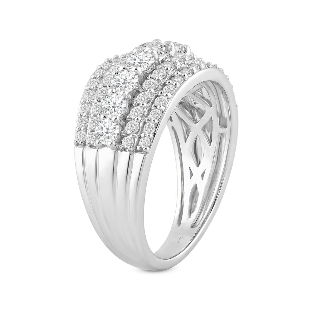 Glamour Diamond Fashion Ring with 14KT White Gold / Lab / 1 1/2 Cut Diamond in 14KT White Gold / Lab / 1 1/2 view 4
