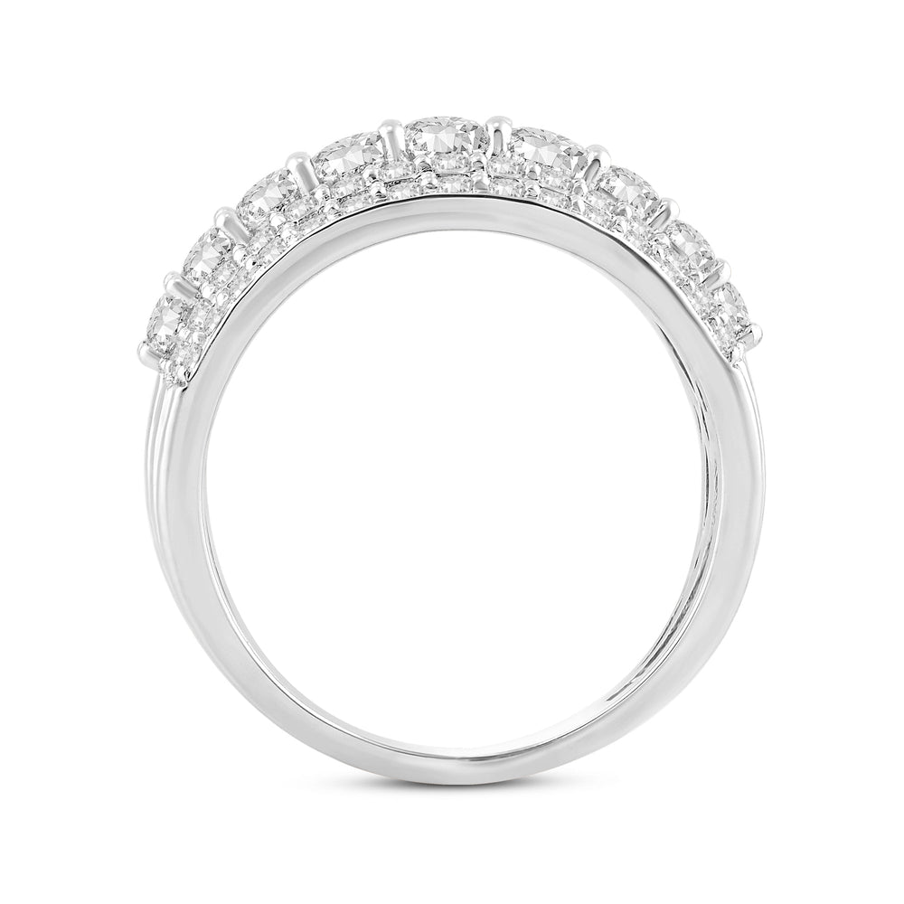 Glamour Diamond Fashion Ring with 14KT White Gold / Lab / 1 1/2 Cut Diamond in 14KT White Gold / Lab / 1 1/2 view 2
