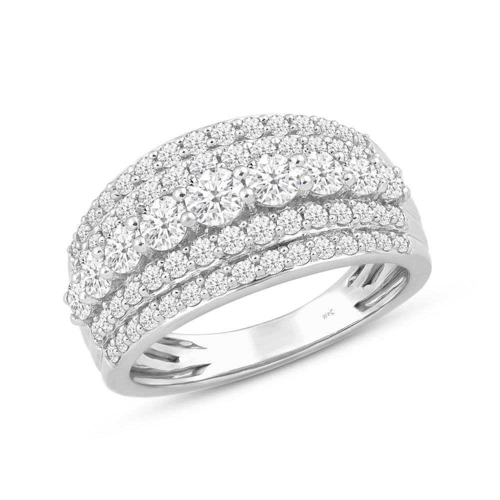 Glamour Diamond Fashion Ring with 14KT White Gold / Lab / 1 1/2 Cut Diamond in 14KT White Gold / Lab / 1 1/2 view 3

