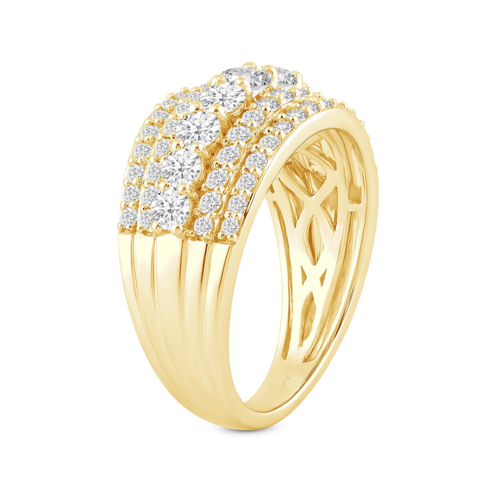 Glamour Diamond Fashion Ring with 14KT Yellow Gold / Lab / 1 1/2 Cut Diamond in 14KT Yellow Gold / Lab / 1 1/2 view 4
