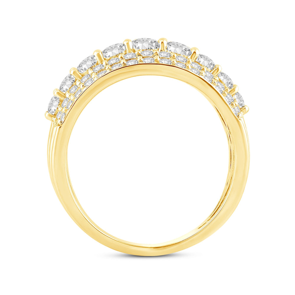 Glamour Diamond Fashion Ring with 14KT Yellow Gold / Lab / 1 1/2 Cut Diamond in 14KT Yellow Gold / Lab / 1 1/2 view 2
