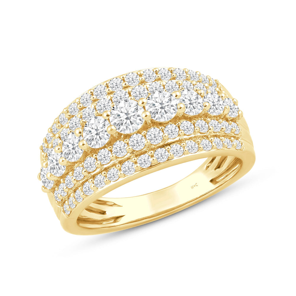 Glamour Diamond Fashion Ring with 14KT Yellow Gold / Lab / 1 1/2 Cut Diamond in 14KT Yellow Gold / Lab / 1 1/2 view 3
