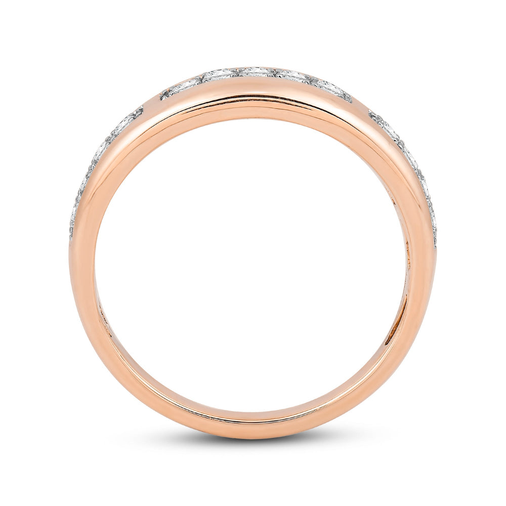 Waves Studded Diamond Fashion Ring with Jan Cut Diamond in 14KT Rose Gold / Lab / 04 view 2
