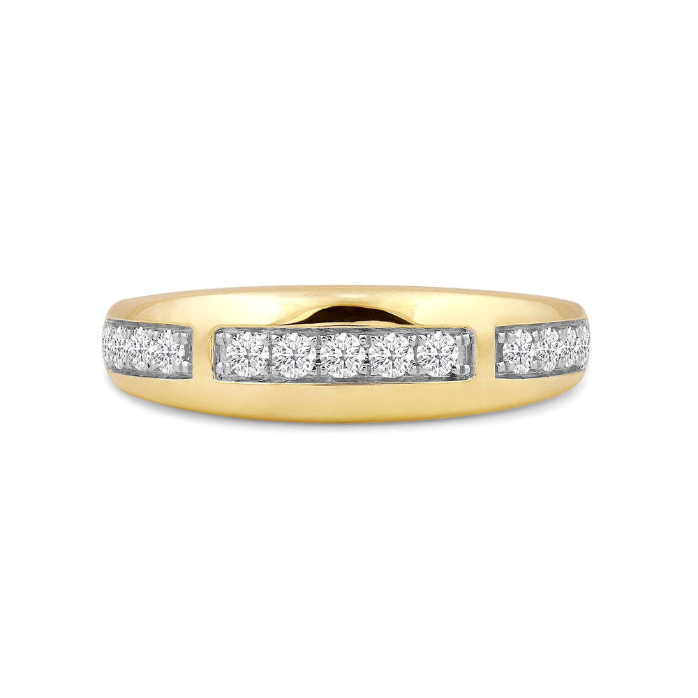 Waves Studded Diamond Fashion Ring with Jan Cut Diamond in 14KT Yellow Gold / Lab / 04 view 1
