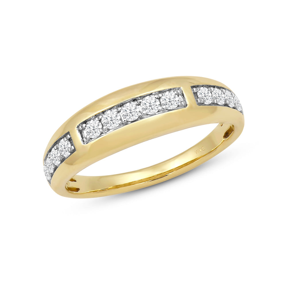 Waves Studded Diamond Fashion Ring with Jan Cut Diamond in 14KT Yellow Gold / Lab / 04 view 3
