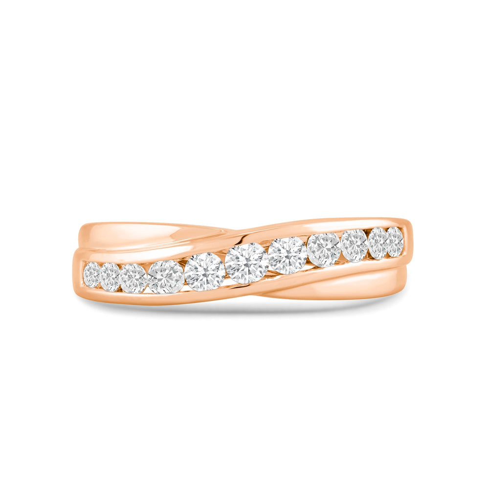 Wavy Diamond Fashion Ring with Mar Cut Diamond in 14KT Rose Gold / Lab / 08 view 1
