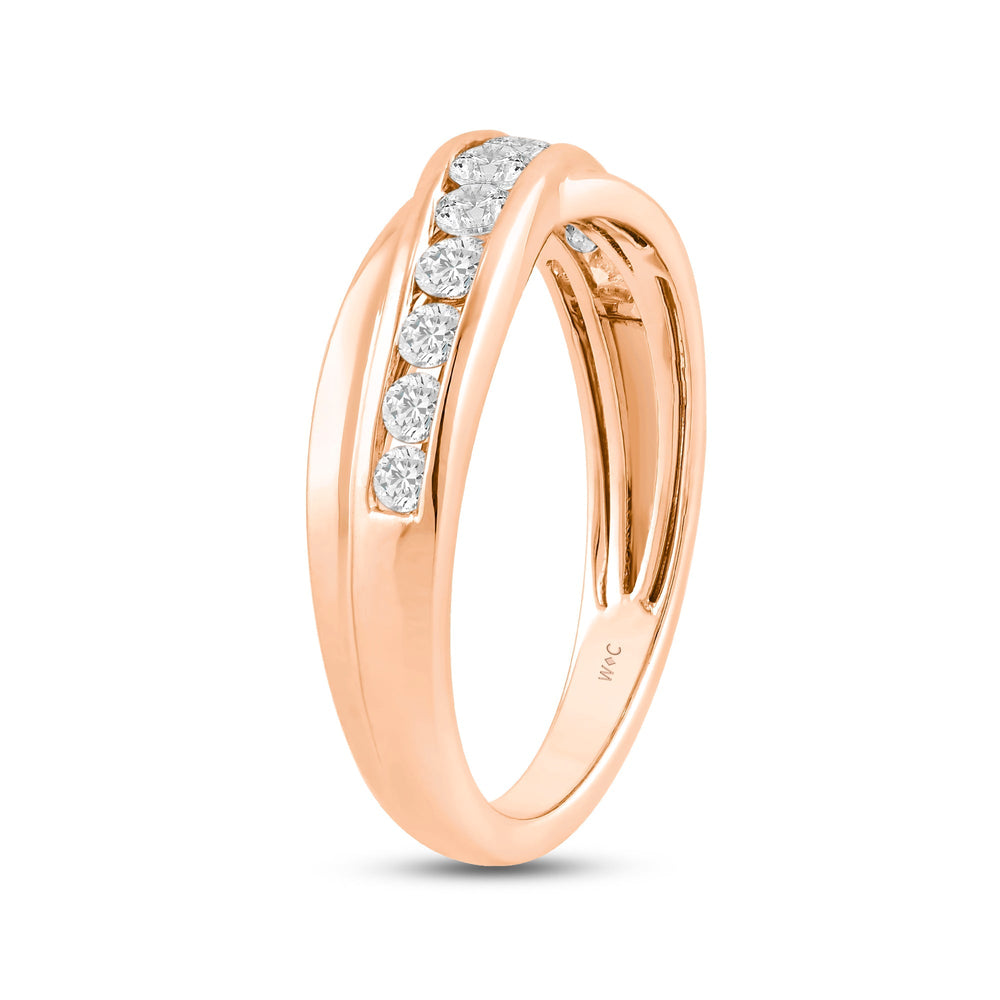 Wavy Diamond Fashion Ring with Mar Cut Diamond in 14KT Rose Gold / Lab / 08 view 4
