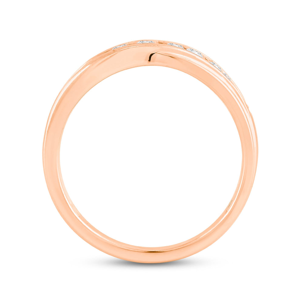 Wavy Diamond Fashion Ring with Mar Cut Diamond in 14KT Rose Gold / Lab / 08 view 2
