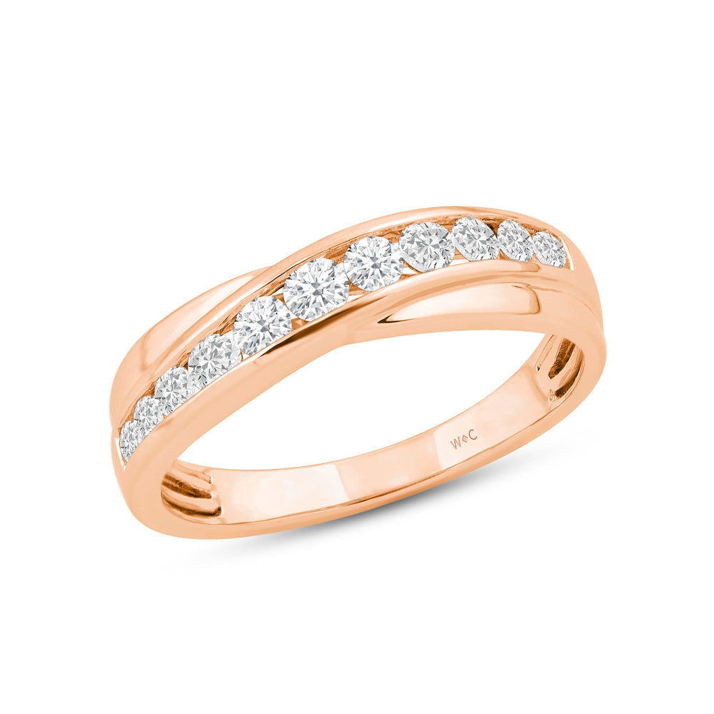 Wavy Diamond Fashion Ring with Mar Cut Diamond in 14KT Rose Gold / Lab / 08 view 3
