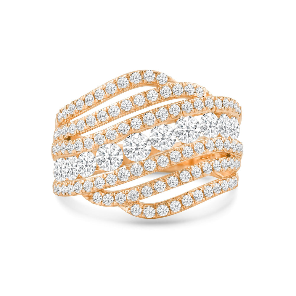 Cocktail Queen Diamond Fashion Ring with 14KT Rose Gold / Lab / 1 3/4 Cut Diamond in 14KT Rose Gold / Lab / 1 3/4 view 1
