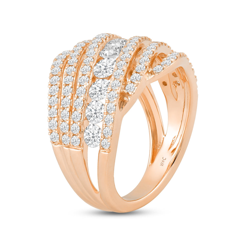 Cocktail Queen Diamond Fashion Ring with 14KT Rose Gold / Lab / 1 3/4 Cut Diamond in 14KT Rose Gold / Lab / 1 3/4 view 4
