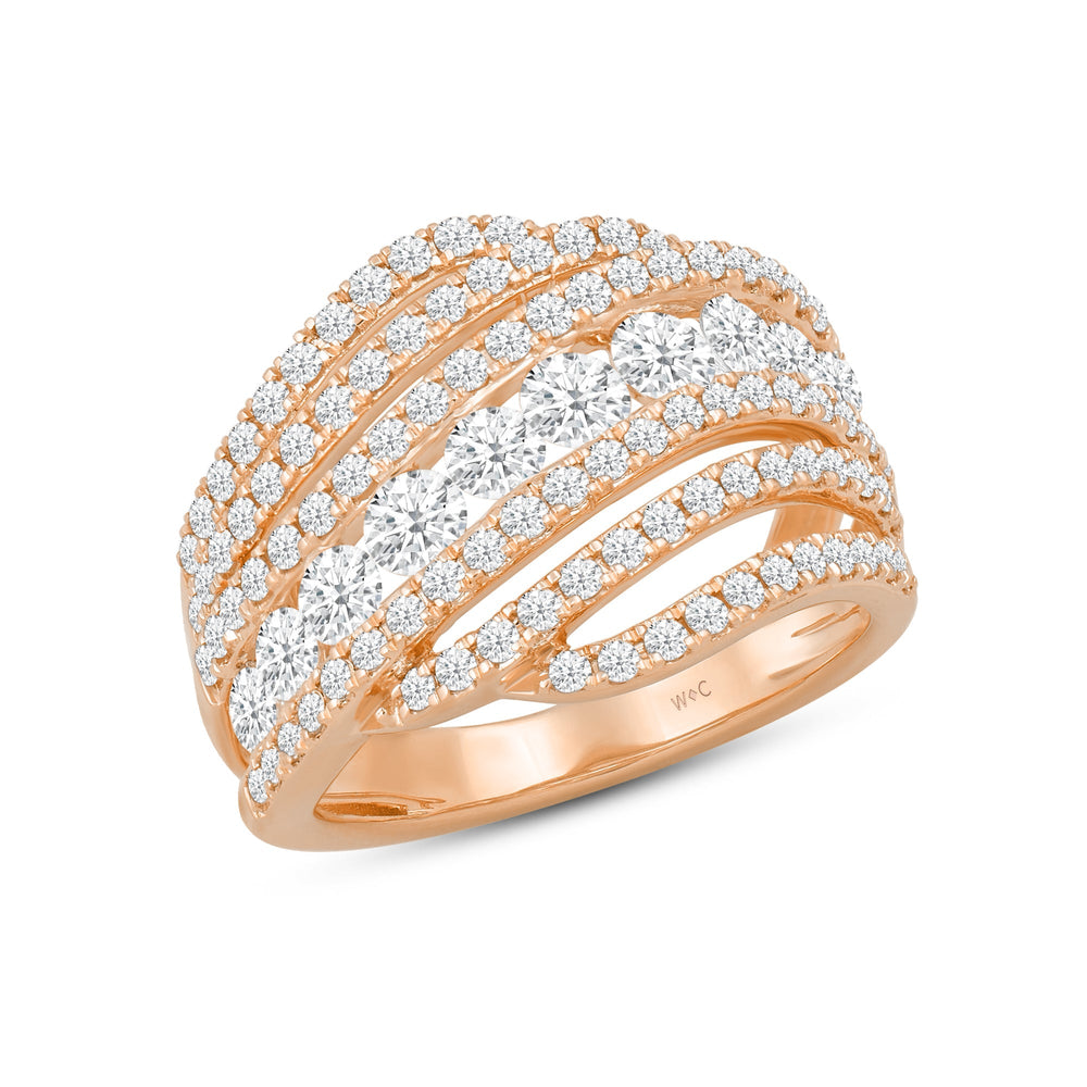 Cocktail Queen Diamond Fashion Ring with 14KT Rose Gold / Lab / 1 3/4 Cut Diamond in 14KT Rose Gold / Lab / 1 3/4 view 3
