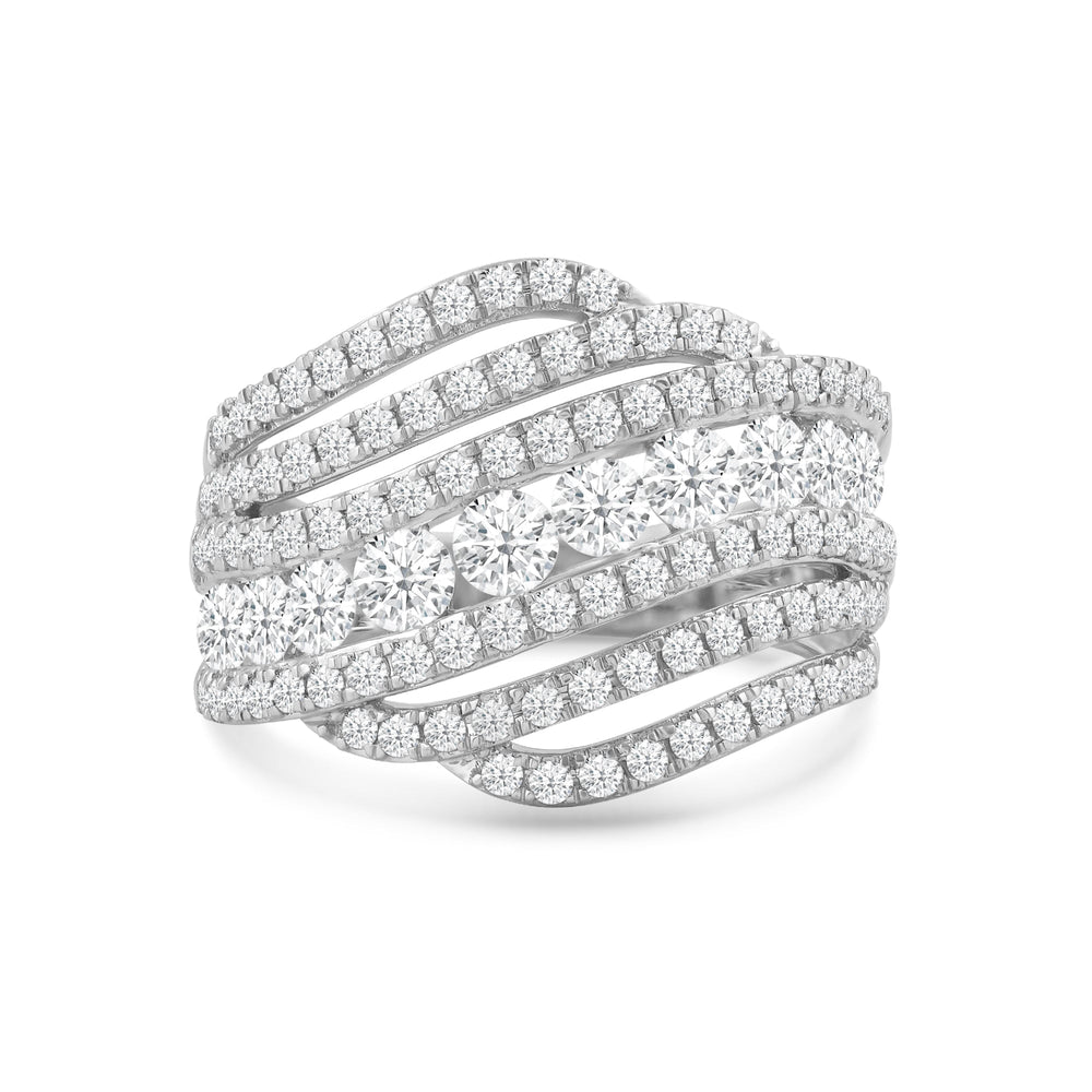 Cocktail Queen Diamond Fashion Ring with 14KT White Gold / Lab / 1 3/4 Cut Diamond in 14KT White Gold / Lab / 1 3/4 view 1
